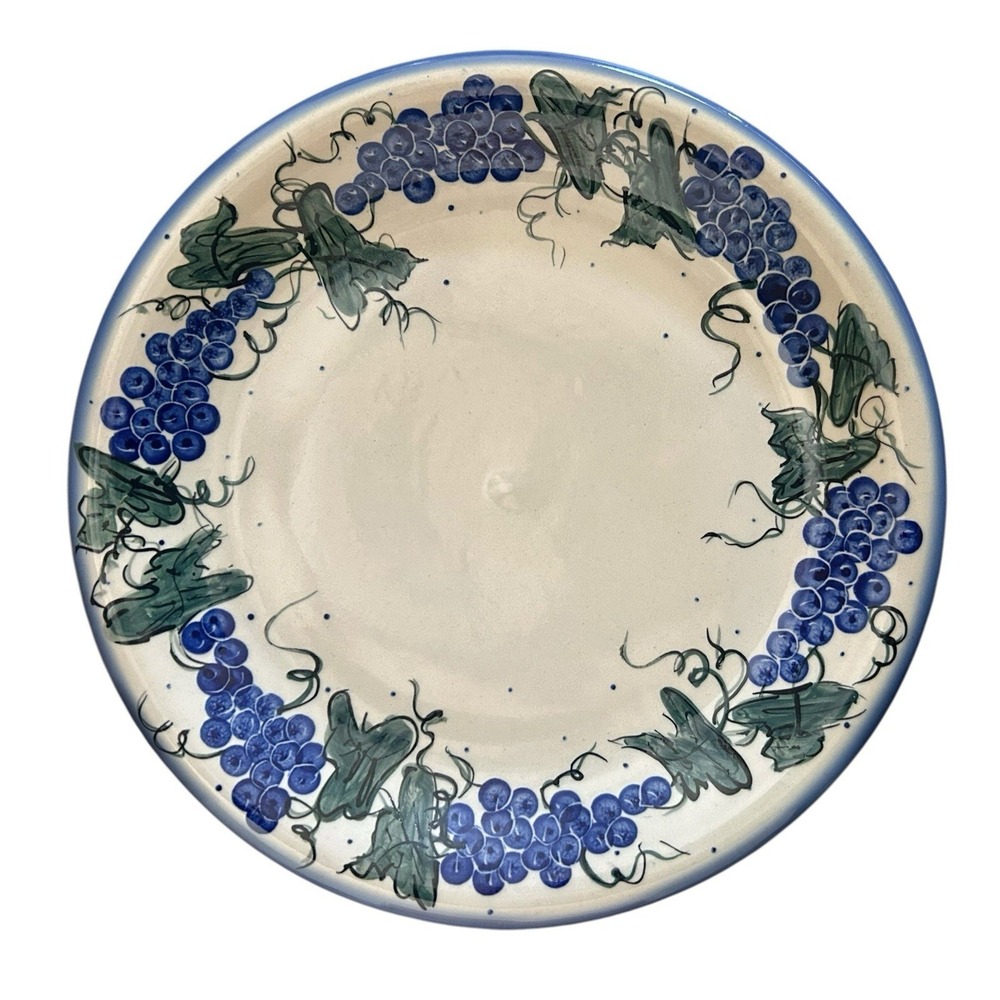 Boleslawiec Polish Pottery Andar Ceramics Anita Tofil Unikat Grapes Dinner Plate